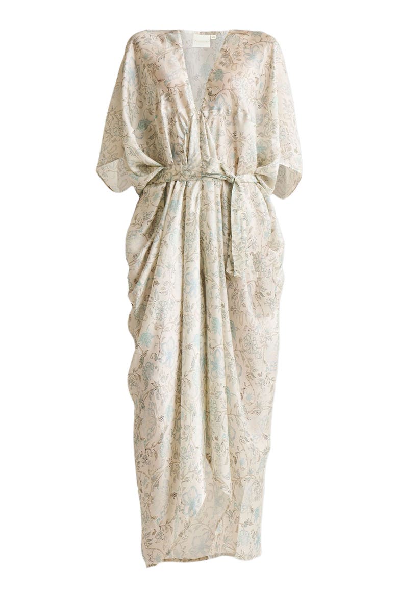 Silky Kaftan Dress, Alternate, color, Floral