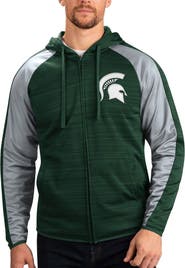 G-III SPORTS BY CARL BANKS Men's G-III Sports by Carl Banks Green Michigan State Spartans Neutral Zone Raglan Full-Zip Track Jacket Hoodie