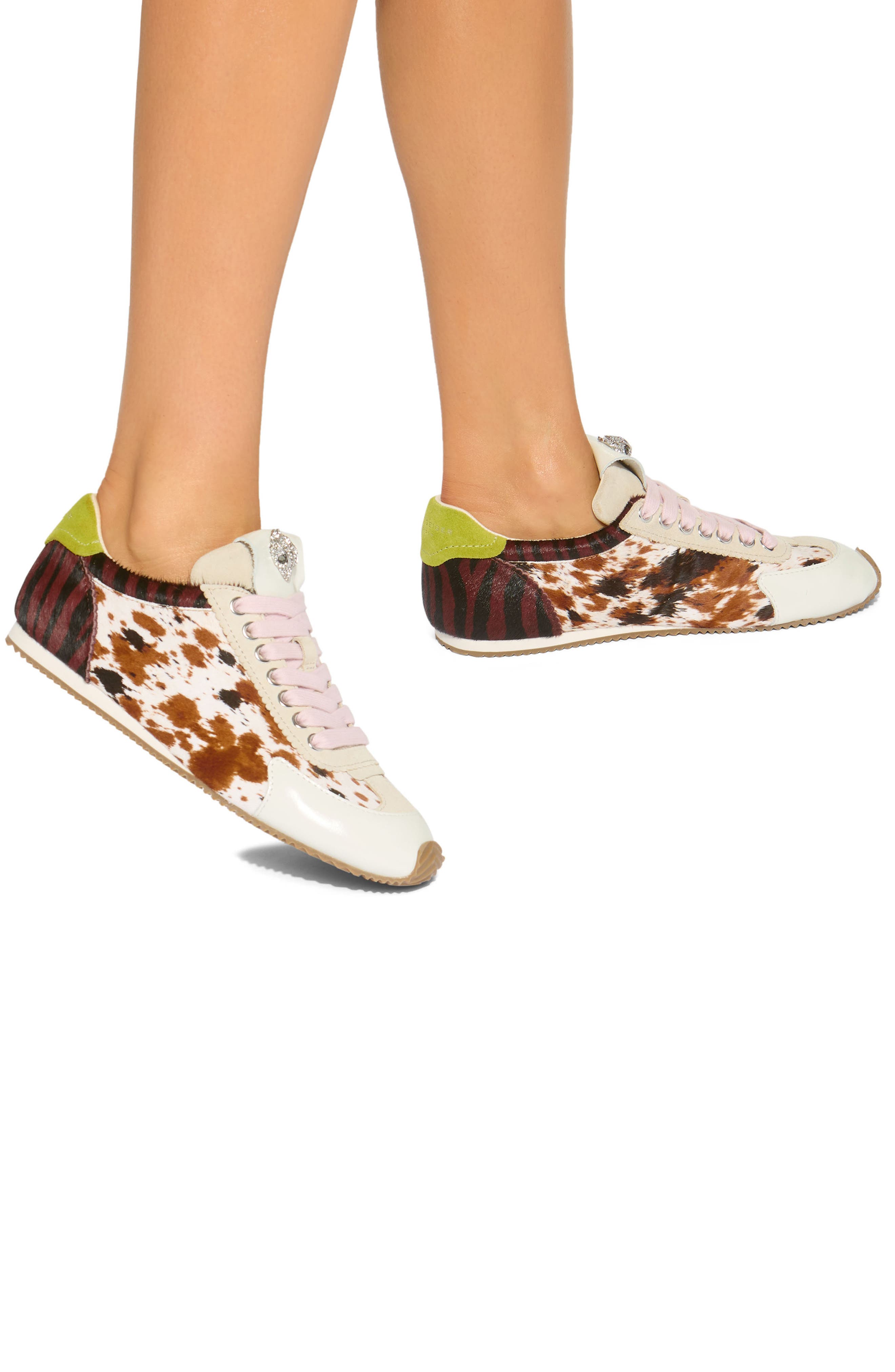 Kurt Geiger London Islington Genuine Calf Hair Sneaker, Alternate, color, Open Brown