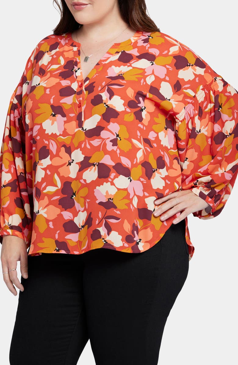 NYDJ Paulina Peasant Blouse, Alternate, color, Gingervale