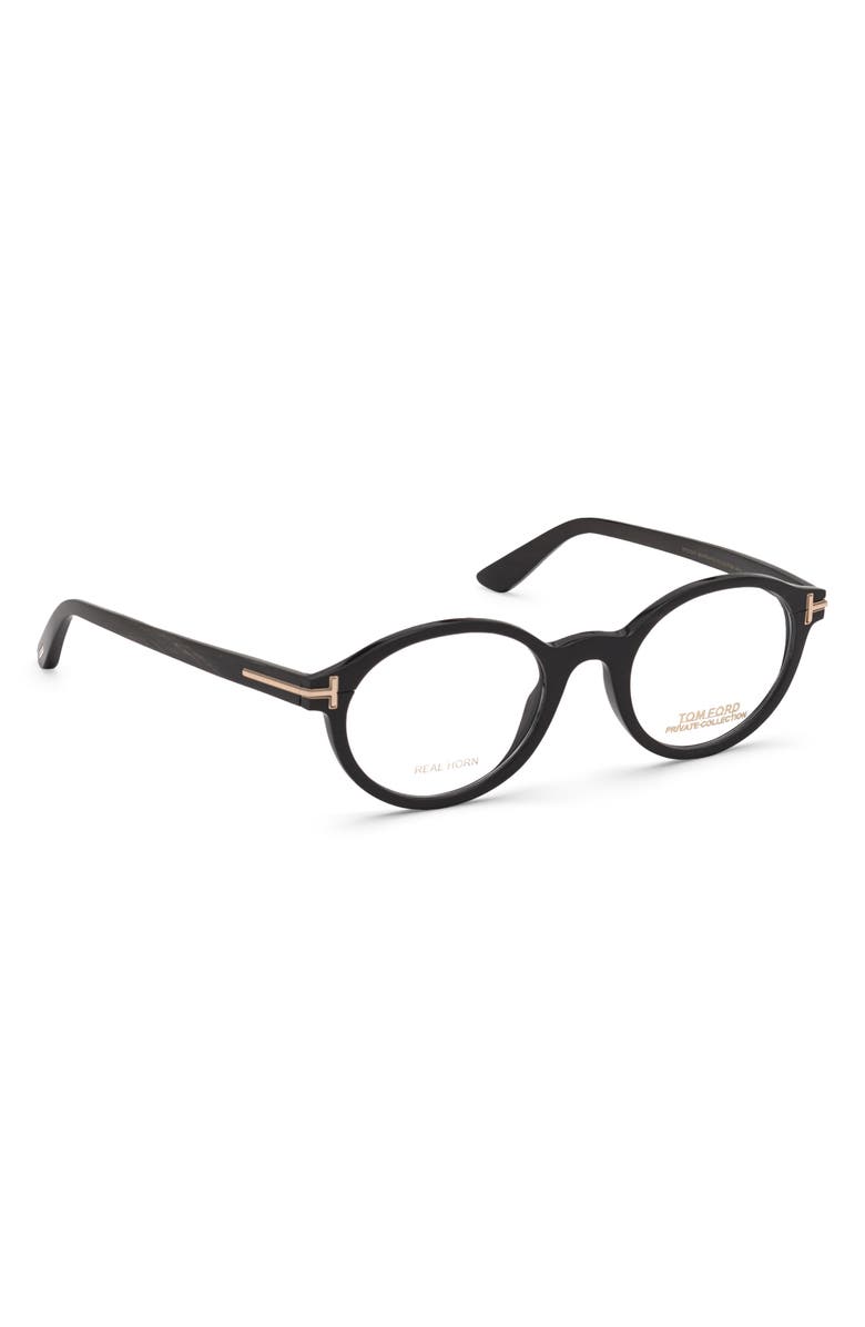 TOM FORD 49mm Small Round Optical Glasses, Alternate, color,