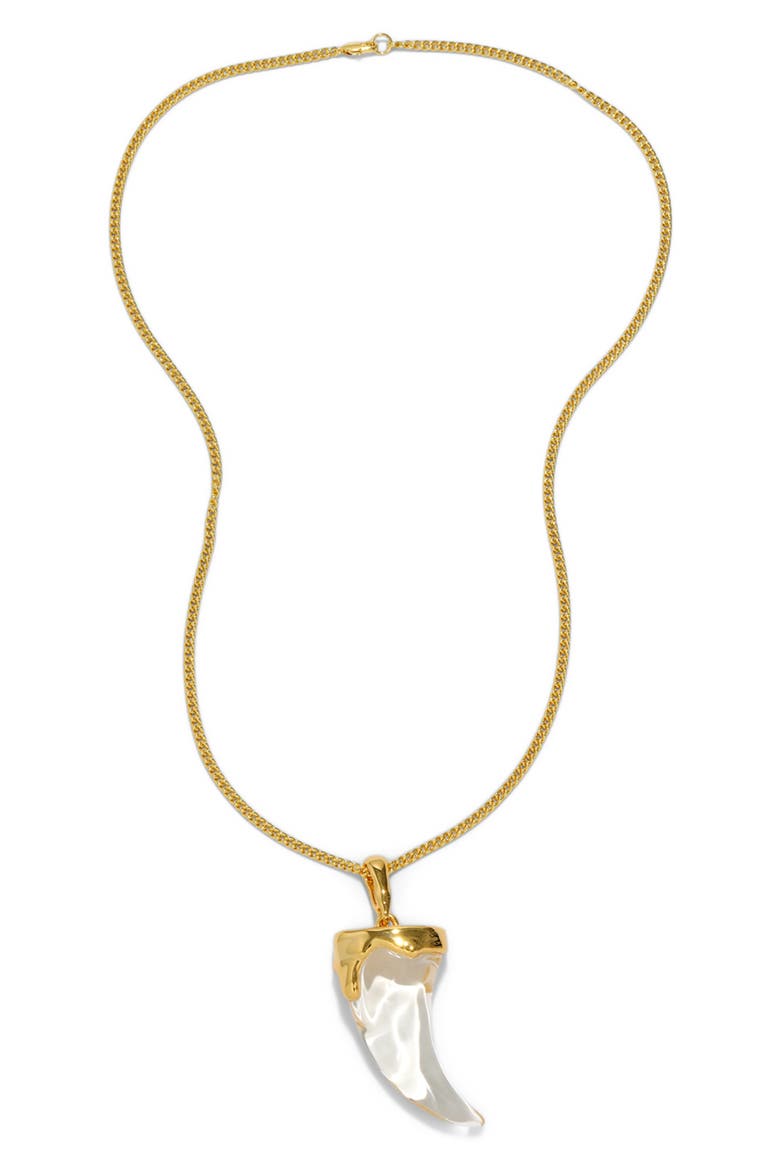 Liquid Lucite® Horn Pendant Necklace, Main, color, GOLD/ LUCITE