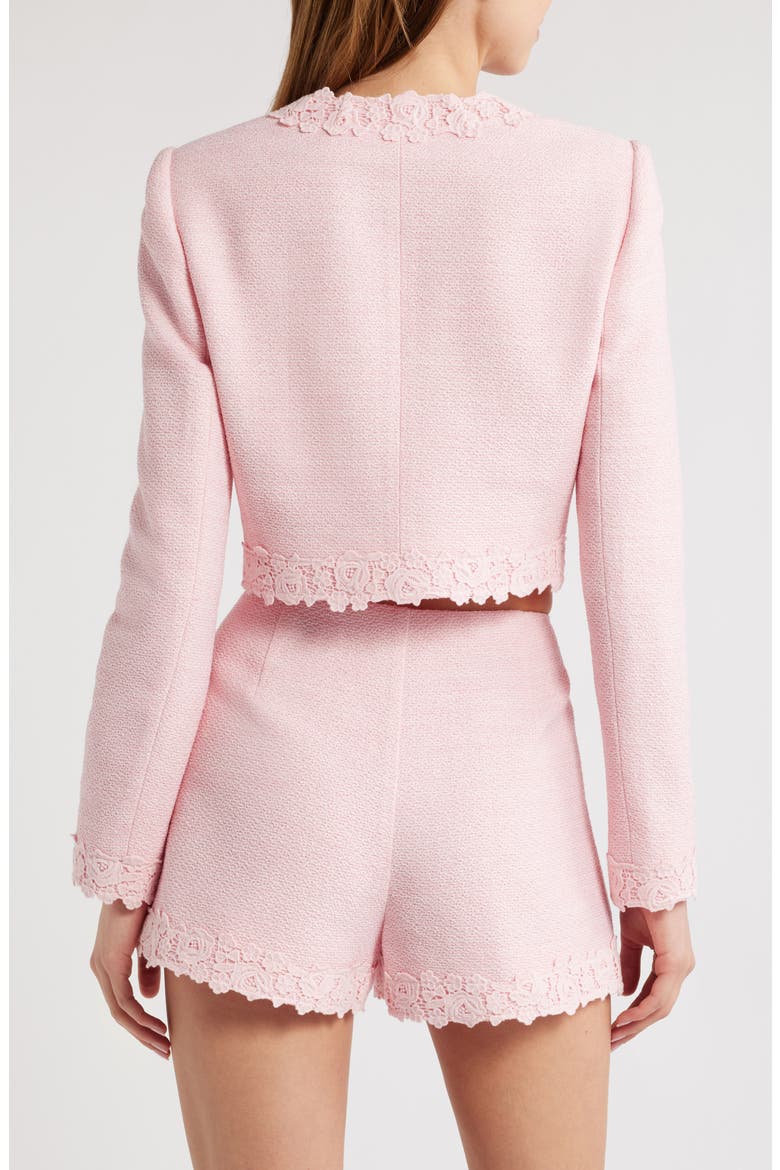 Leilana Lace Accent Crop Jacket, Alternate, color, STRAWBERRY SPRITZ