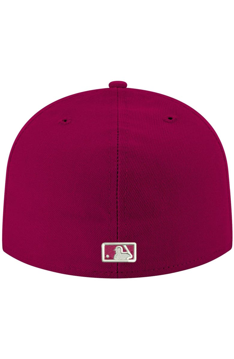 New Era Men's New Era Cardinal Toronto Blue Jays White Logo 59FIFTY Fitted Hat, Alternate, color, 