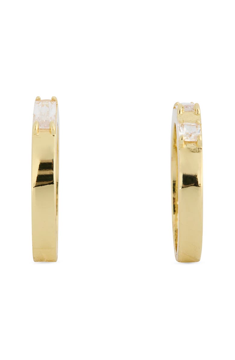 Covet Set of 2 Baguette Cubic Zirconia Stackable Rings, Alternate, color, Clear/ Gold