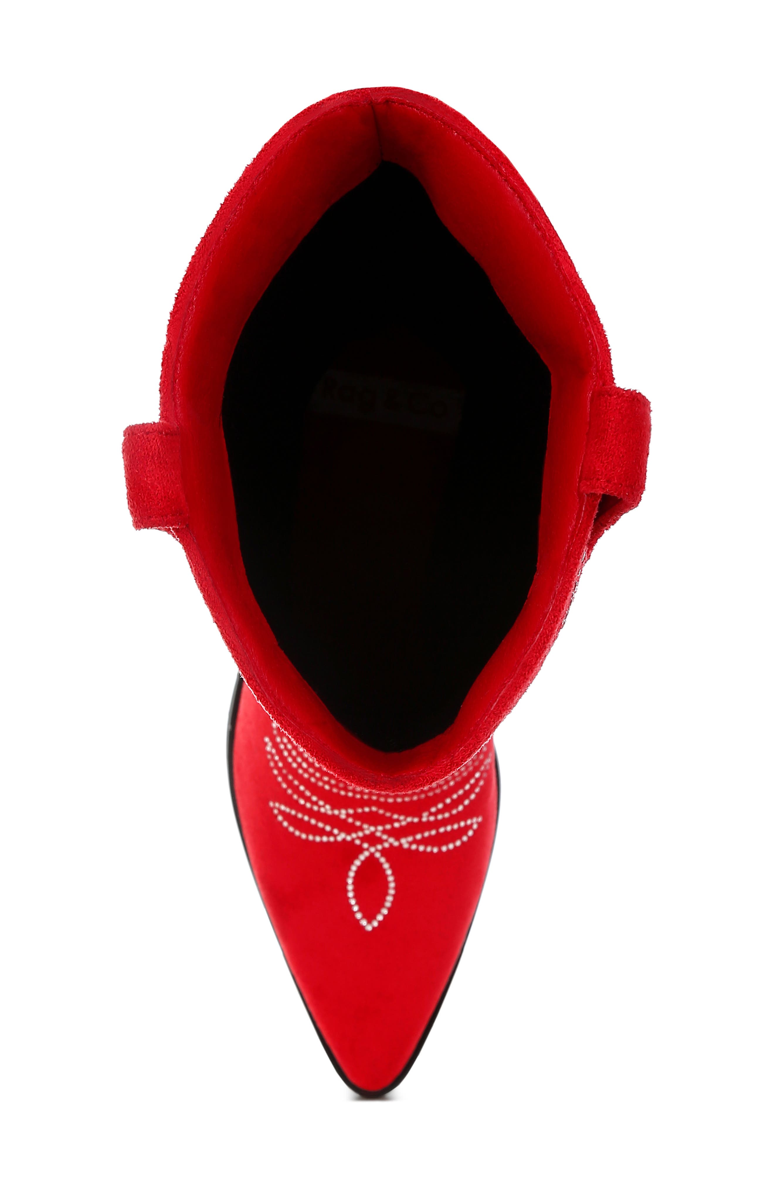 Rag & Co Latafa Rhinestone Western Boot, Alternate, color, Red