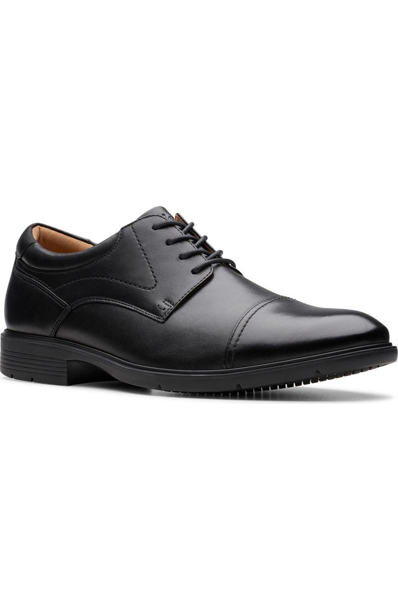 Clarks<sup>®</sup> Eldredge Cap Toe Derby, Main, color, Black Leather