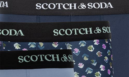 Scotch & Soda Assorted 3-pack Stretch Boxer Briefs In Navy Multi