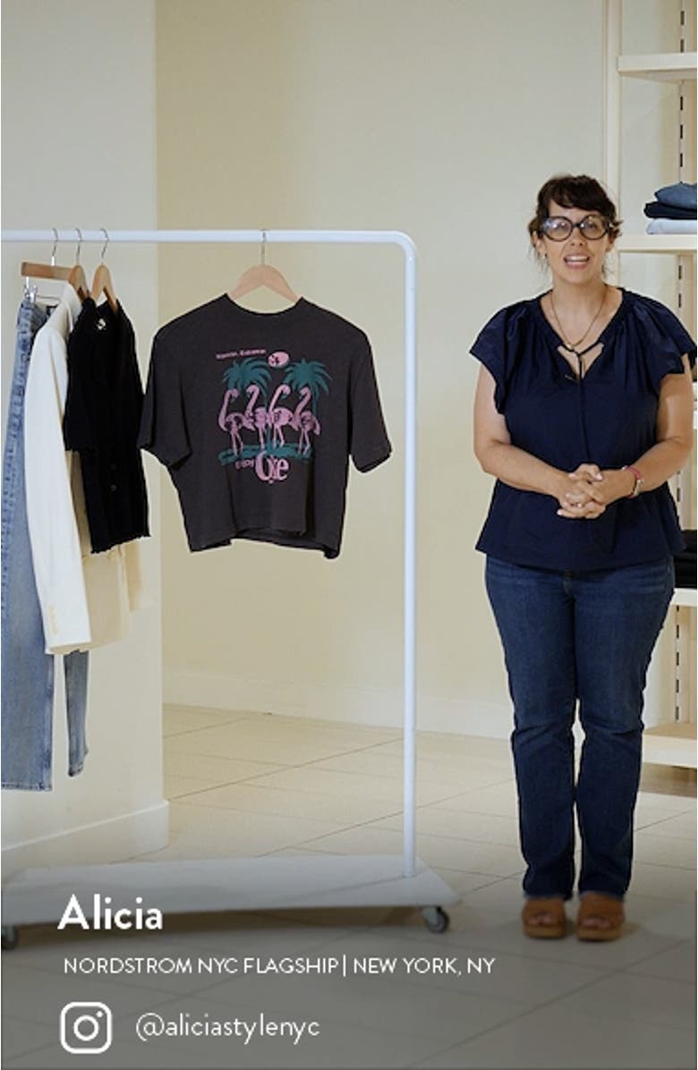 Coca Cola Flamingo Crop Graphic T-Shirt, sales video thumbnail