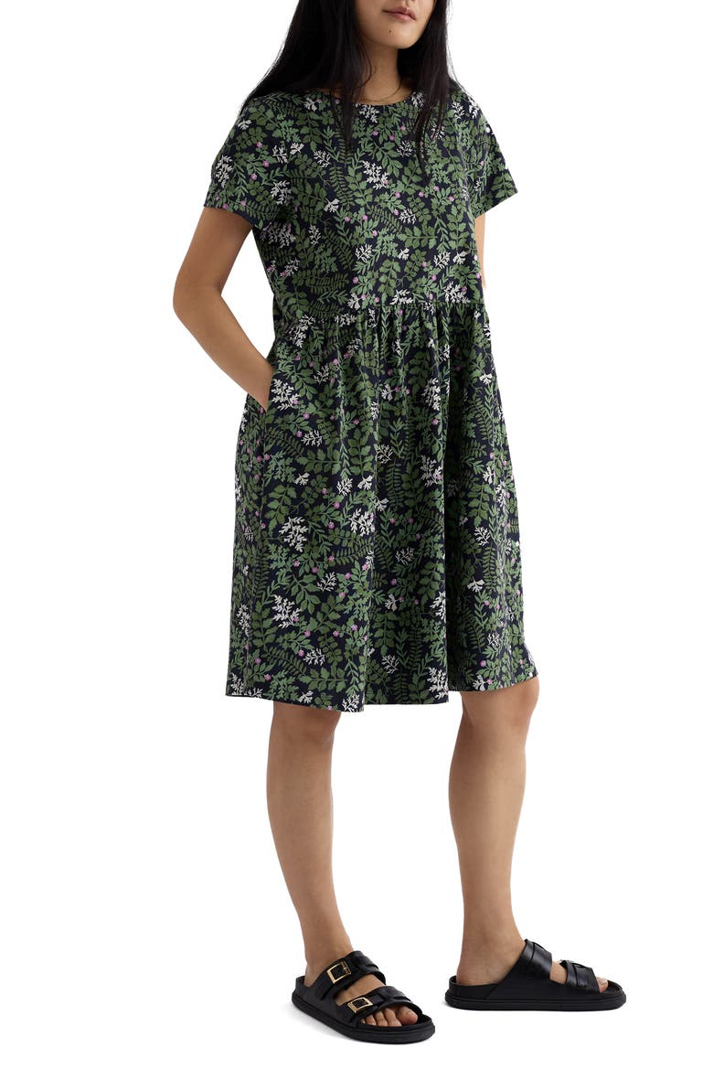 Carleon Cove Organic Cotton T-Shirt Dress, Main, color, PRESSED HERBS INKWELL