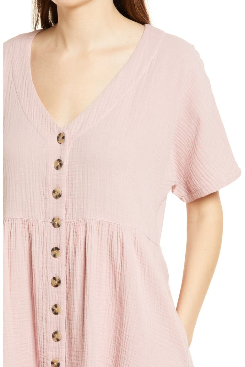 Lightspun Button Front Minidress, Alternate, color, WISTERIA DOVE
