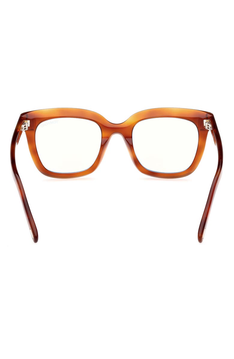 TOM FORD 51mm Square Blue Light Blocking Glasses, Alternate, color, 