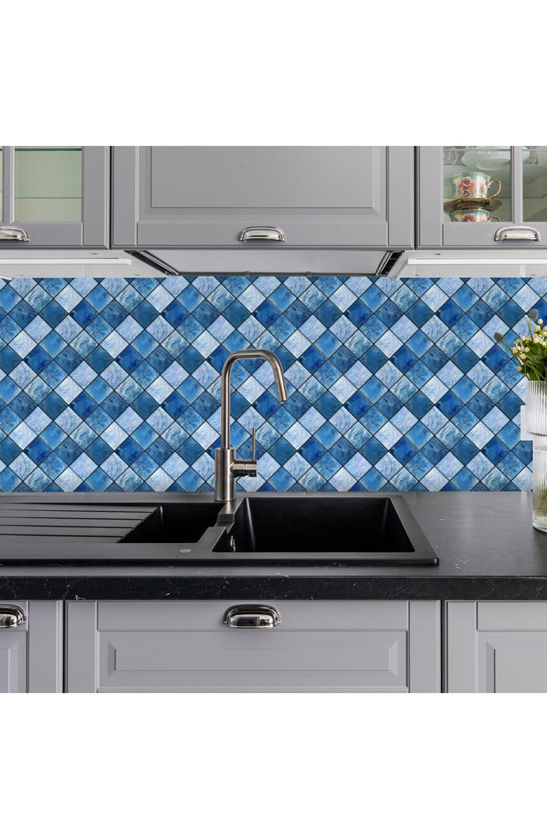 WALPLUS Pearl Blue Tile Wall Decal, Main, color, 