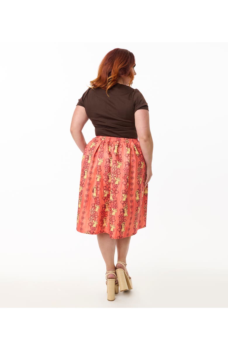Unique Vintage Plus Size Jayne Swing Skirt, Alternate, color, Orange