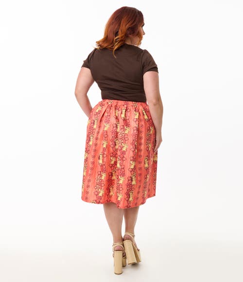 Unique Vintage Plus Size Jayne Swing Skirt In Red