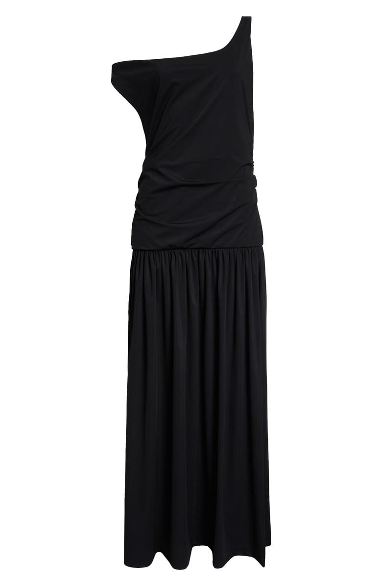 Róhe One-Shoulder Scuba Knit Maxi Dress, Alternate, color, Black