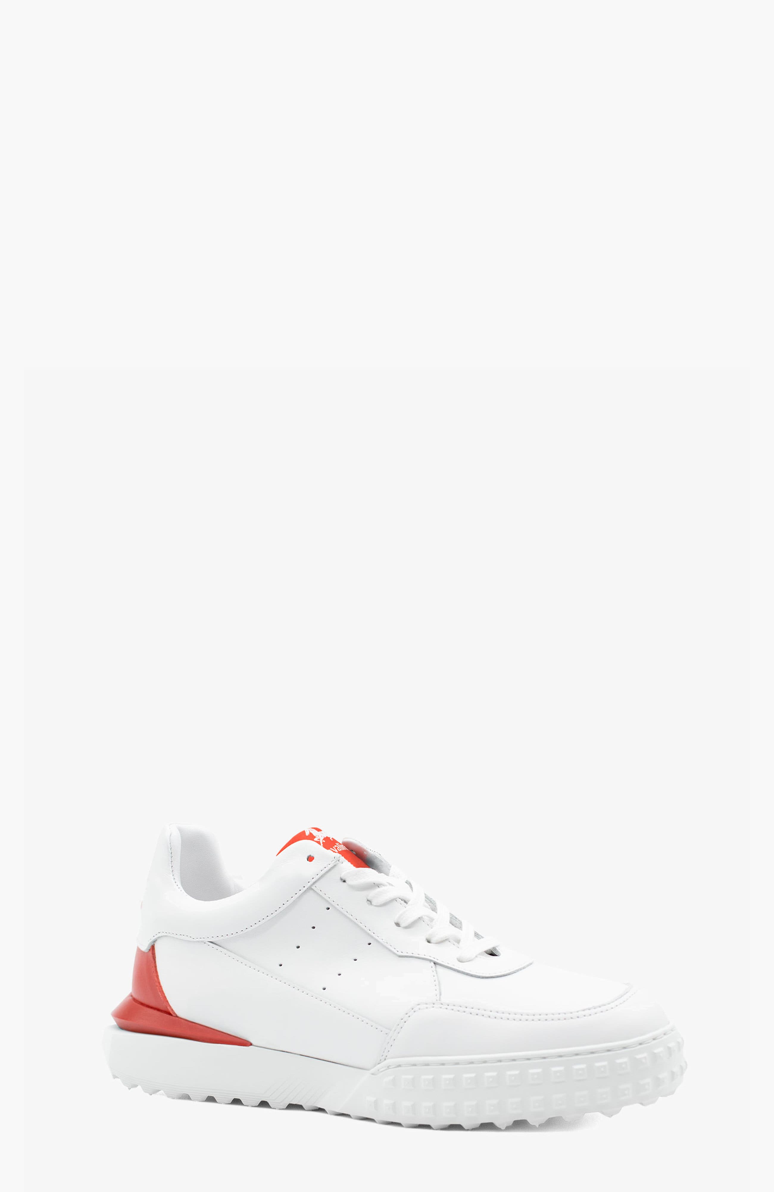 Authentic Leather Sneakers 02, Alternate, color, White / Red