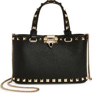 Valentino Garavani Mini Rockstud Leather Top Handle Bag