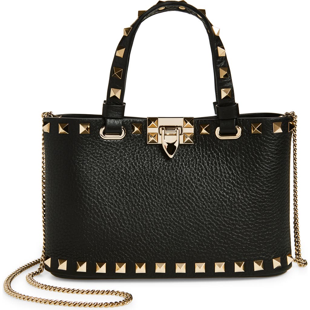 Valentino Garavani Mini Rockstud Leather Top Handle Bag