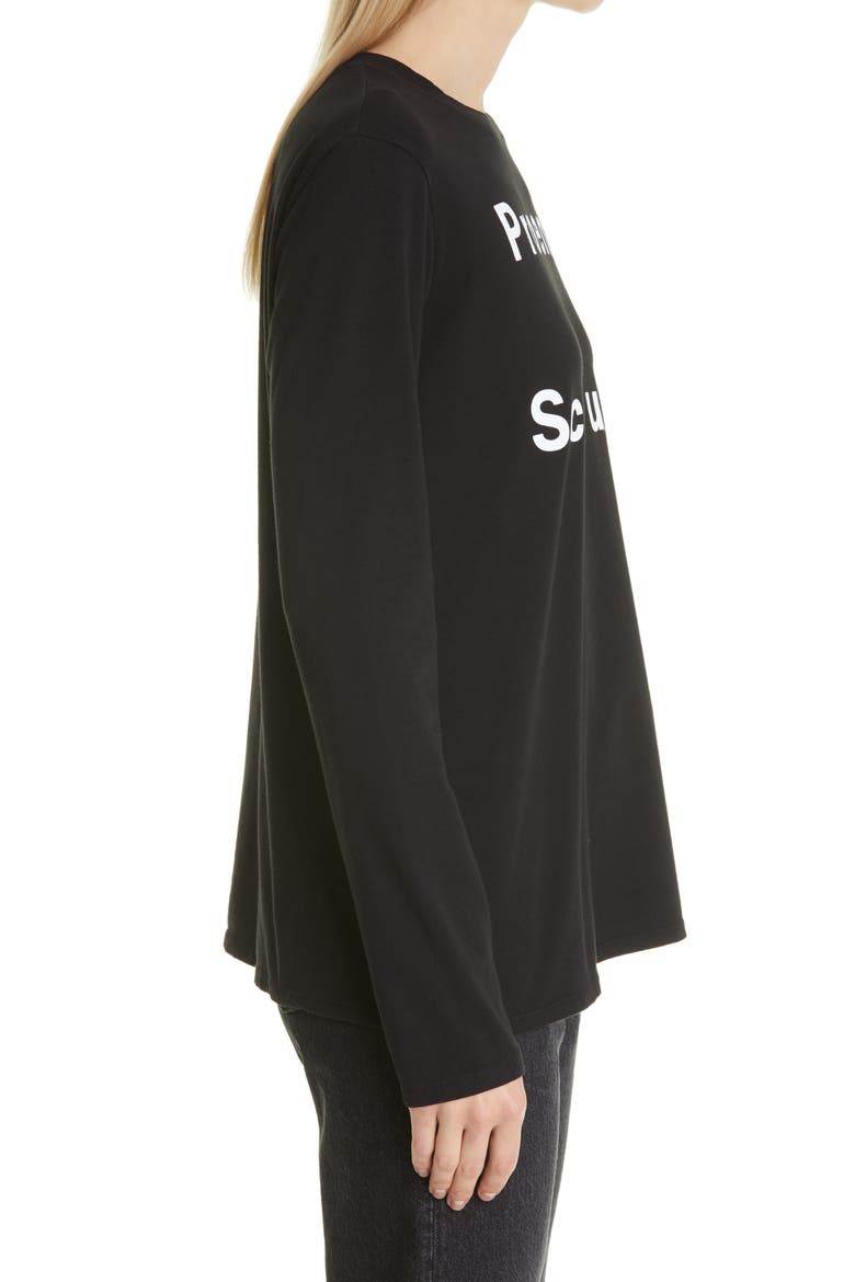 White Label Women's Long Sleeve Logo Graphic Tee, Alternate, color, BLACK