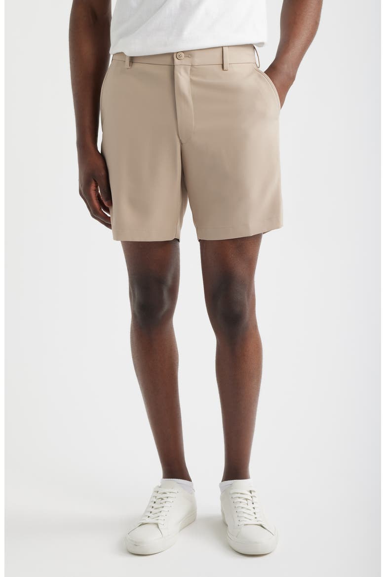 Salem 7-Inch High Drape Performance Shorts, Main, color, KHAKI