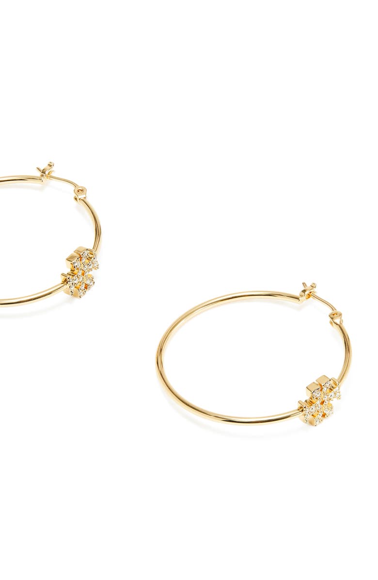 Tory Burch Eleanor Pavé Hoop Earrings, Alternate, color, 
