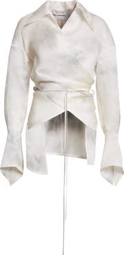 GRACE LING Stitches Convertible Silk Organza Wrap Shirt