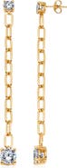 Crislu Cubic Zirconia Chain Drop Earrings