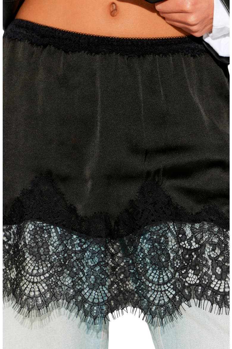 Meet in the Middle Half Slip Miniskirt, Alternate, color, BLACK