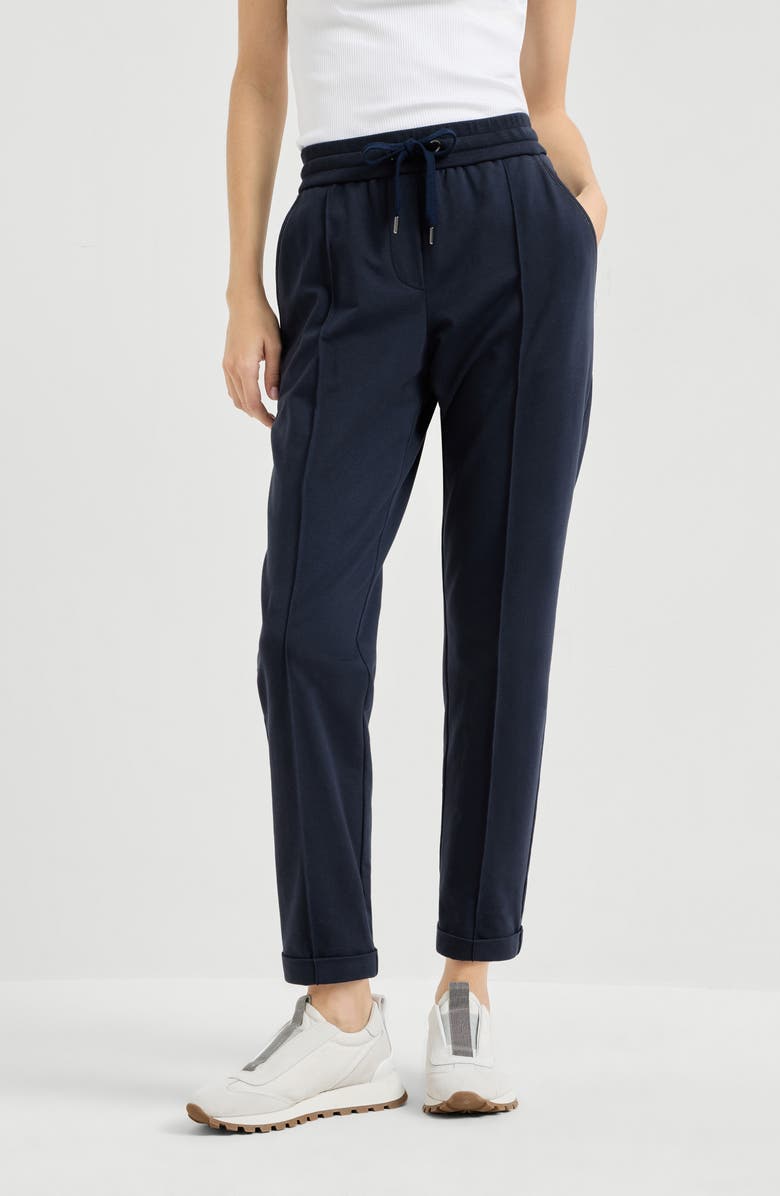 Brunello Cucinelli Track trousers with monili, Alternate, color, Blue