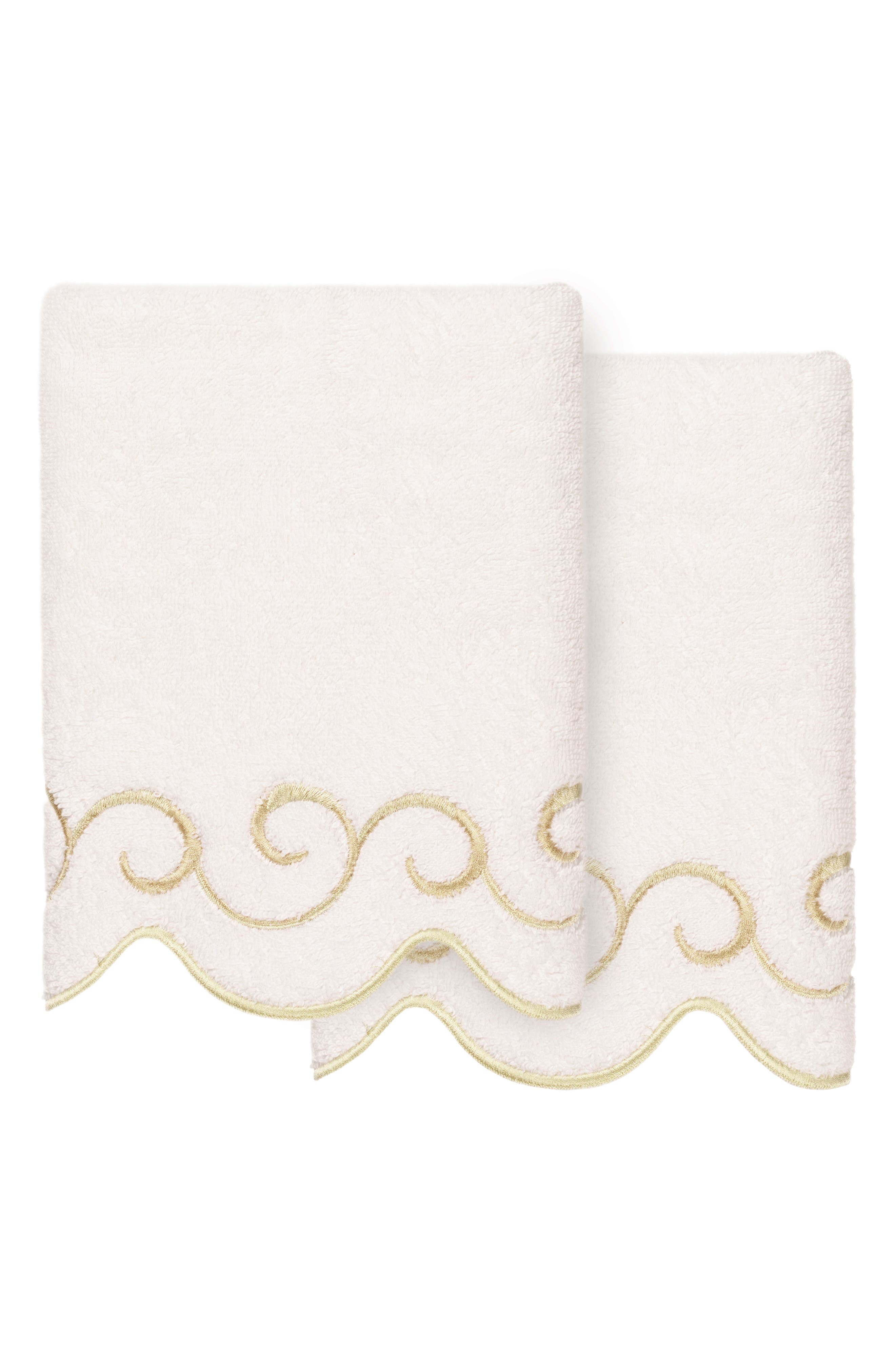 2-Piece Simplicity Embroidered Turkish Cotton Hand Towel Set