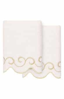 2-Piece Simplicity Embroidered Turkish Cotton Hand Towel Set