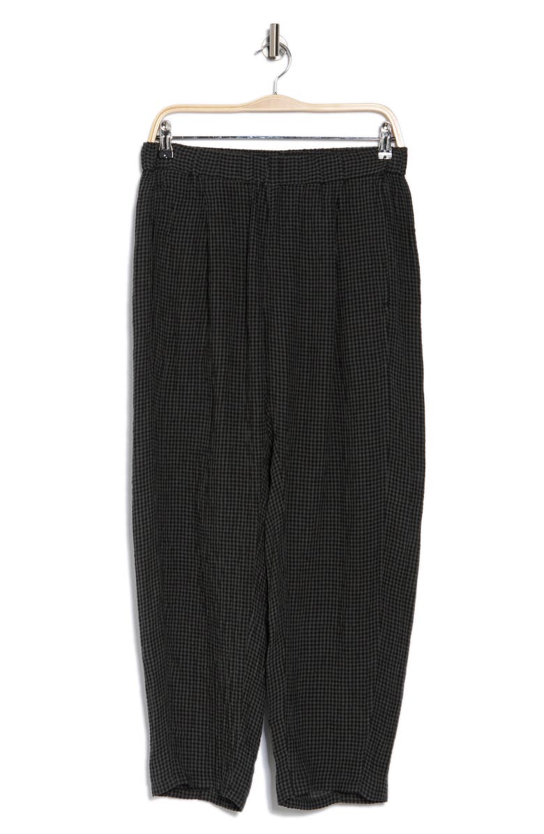 Eileen Fisher Microcheck Organic Linen Lantern Pants, Alternate, color, 