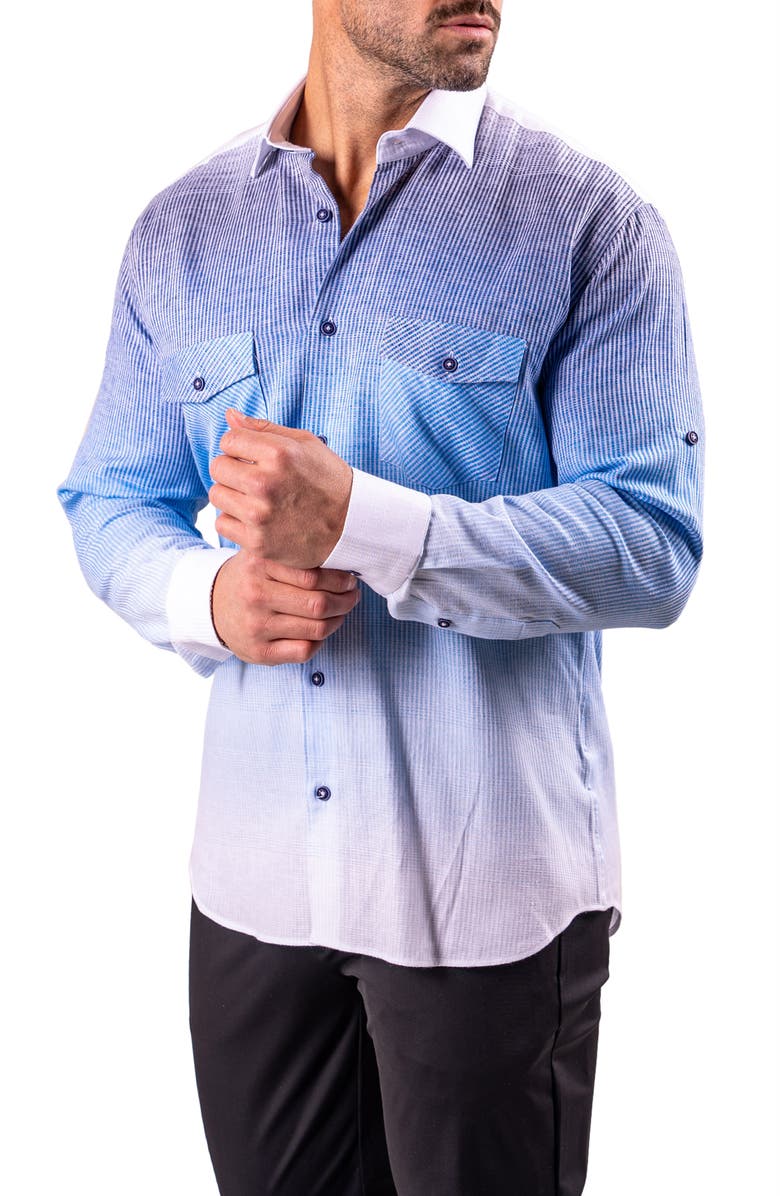 Maceoo Archimedes Resistance Contemporary Fit Button-Up Shirt, Alternate, color, Blue