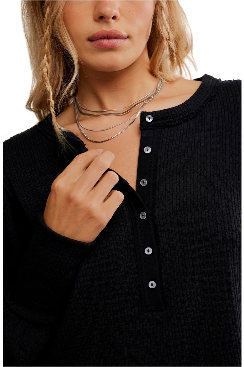 Quinn Rib Henley Top, Alternate, color, BLACK