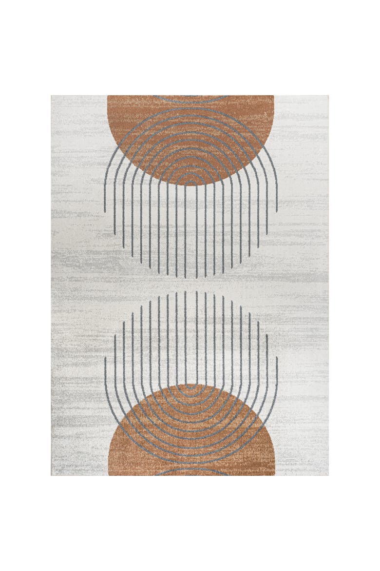 Kallax Geometric Modern Low-Pile Machine-Washable Area Rug, Alternate, color, Cream/Terra