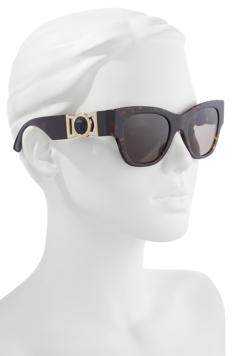 Versace 52mm Cat Eye Sunglasses-, Alternate, color, Havana