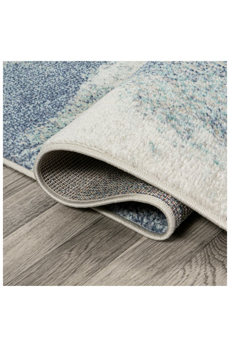 Petalo Abstract Two-Tone Modern Area Rug, Alternate, color, Blue/Cream