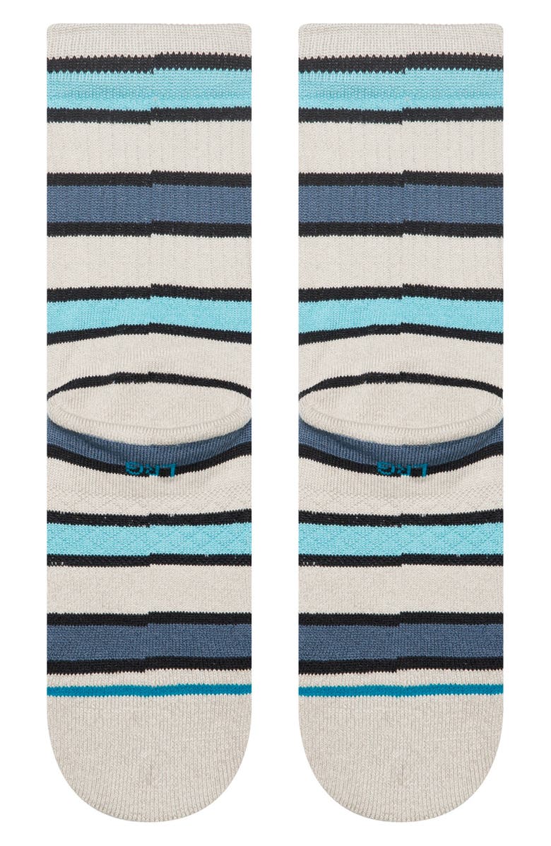 Stance Kids' Devon Stripe Cotton Blend Crew Socks, Alternate, color, Grey