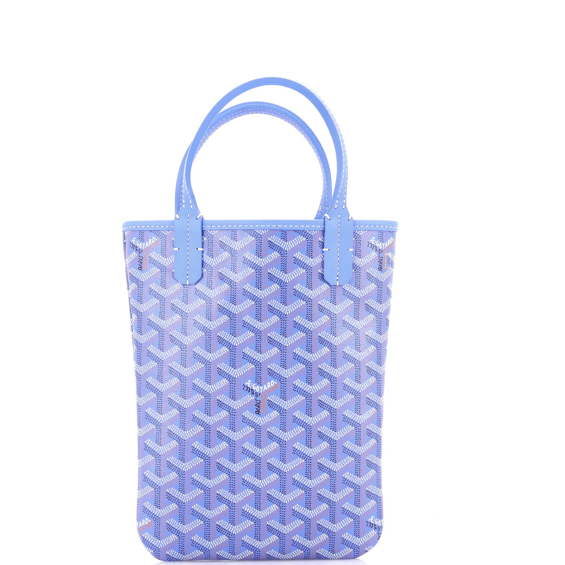 Pre-Owned Goyard Poitiers Tote Coated Canvas and Printed Canvas PM, Alternate, color, Blue