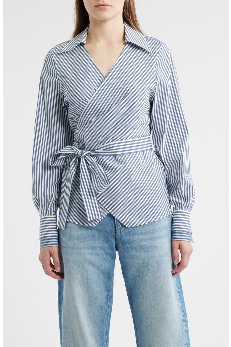 Bekania Stripe Wrap Top, Main, color, OPEN BU