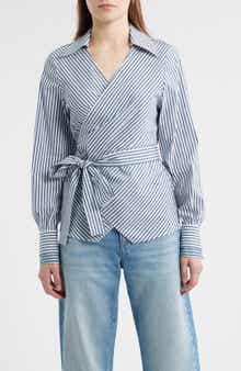 BOSS Bekania Stripe Wrap Top