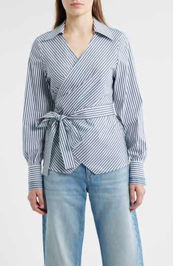 BOSS Bekania Stripe Wrap Top