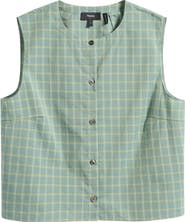 Theory Button-Up Check Print Shell