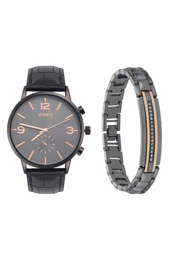 Jones New York Three-Hand Quartz Bracelet Watch & ID Bracelet Set