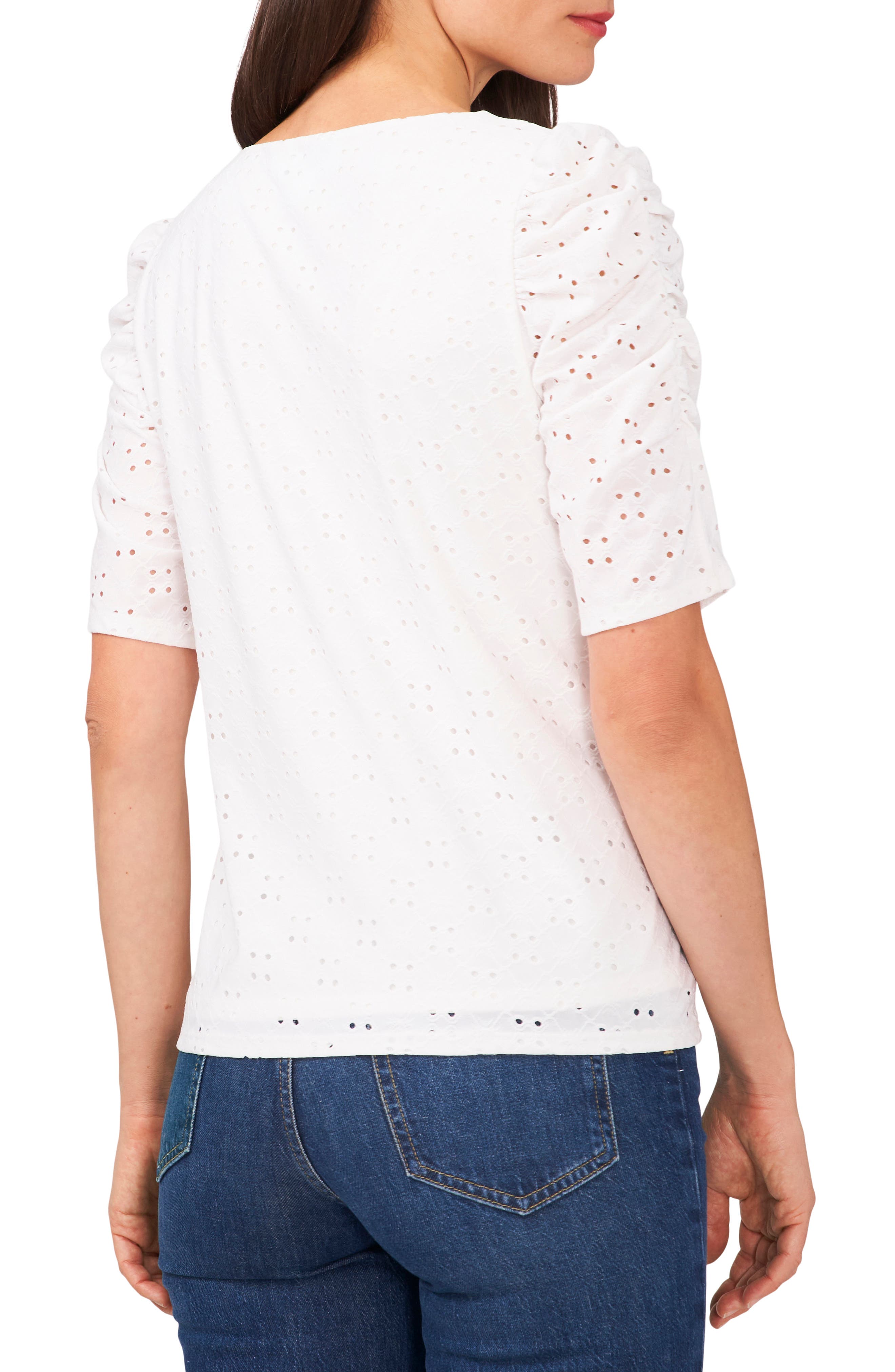 Eyelet Puff Sleeve Top - image 2