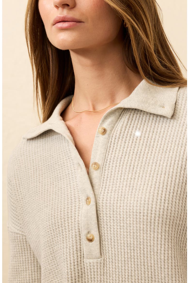 Surf Organic Cotton Waffle Henley, Alternate, color, LIGHT GREY HEATHER