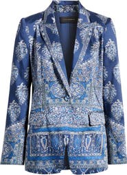 KOBI HALPERIN Maeve Mixed Paisley Print Satin Jacket