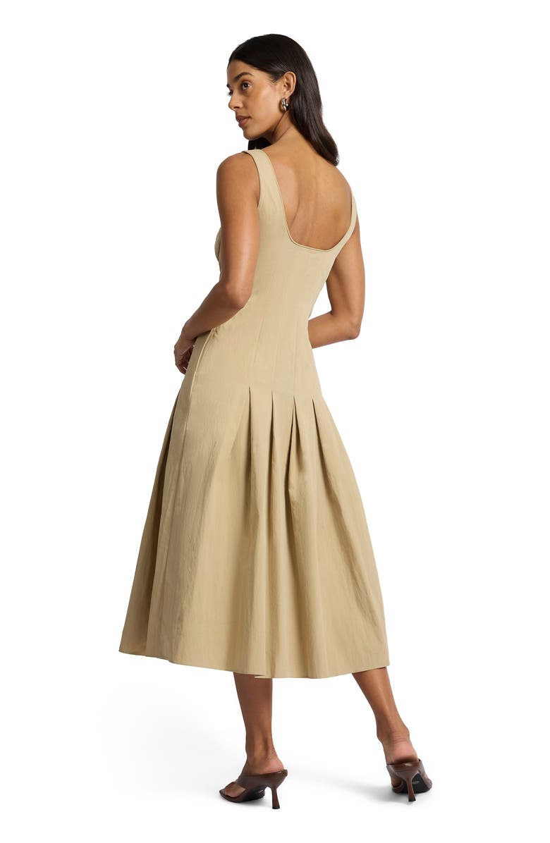 Onia Sweetheart Pleated Dress, Alternate, color, Jute