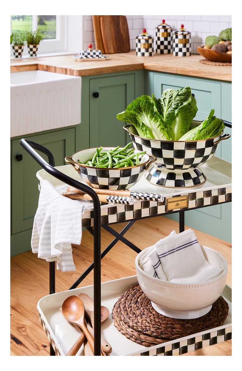 MACKENZIE CHILDS Courtly Check Enameled Steel Almost Everything Bowl, Alternate, color, Black/ White